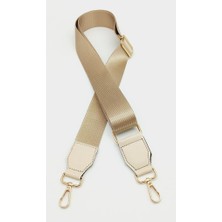 Angel Çanta Aksesuar Suni Derili Polyester Kolon 120X4 cm Bej Light Gold Metalli