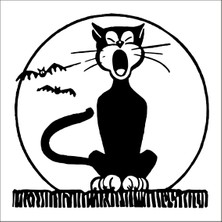 Technopa SİYAH KEDİ FOLYO STİCKER - 60cm Uzunluk