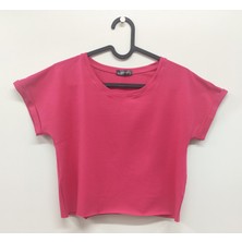 Gymo Crop Top T-Shirt Fuşya