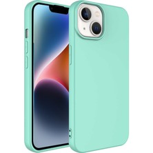 Kzy Apple iPhone 14 Plus Kapak Içi Kadife Lansman Lux Silikon Kılıf - Turkuaz