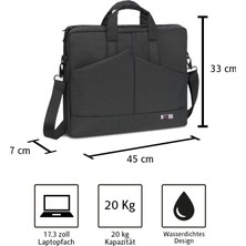 Vegmann AV6457 Laptop Çantası 17.3" Notebook Bilgisayar Laptop Evrak Çantası - Siyah -Unisex