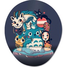 Pixxa Ghibli Totoro Spirited Away Kiki Miyazaki Bilek Destekli Mousepad Model - 1 Oval