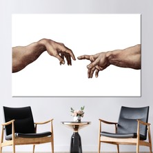 Kayra Export 1 Parça Kanvas Tablo Sistine Şapeli Posteri Soyut Kanvas Baskı Michelangelo Hand Posteri