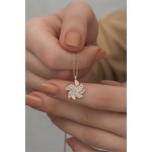 Nereze 925 Ayar Gümüş Hareketli Seni Seviyorum Yazılı Rüzgar Gülü Kolye