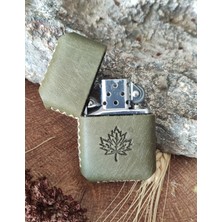 Atölye Çınar El Yapımı Hakiki Deri Kılıflı Zippo Çakmak