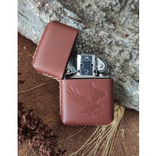 Atölye Çınar El Yapımı Hakiki Deri Kılıflı Zippo Çakmak