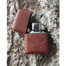 Atölye Çınar El Yapımı Hakiki Deri Kılıflı Zippo Çakmak