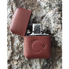 Atölye Çınar El Yapımı Hakiki Deri Kılıflı Zippo Çakmak