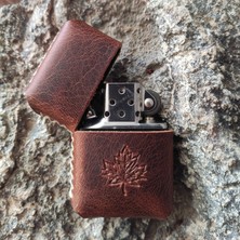 Atölye Çınar El Yapımı Hakiki Deri Kılıflı Zippo Çakmak