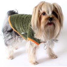 Max Design Welsoft Ponponlu Pet Ceket Kapşonlu Yeşil Köpek Kedi Kıyafeti