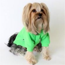 Max Design Love Nakışlı Kapşonlu Pet Sweatshirt Yeşil Köpek Kedi Hoodie