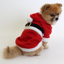 Max Design Noel Baba Pet Ceket Kedi Köpek Kıyafeti Kırmızı