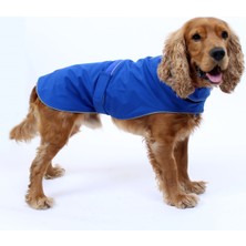 Max Design Soft Shell Bel Bantlı Mavi Pet Yağmurluk Köpek Kedi Kıyafeti