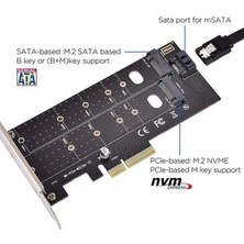 M.2 Nvme SSD To Pci-E X4 Sata 4898P Çevirici Adaptör Dönüştürücü