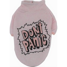 Pawstar Pembe Don't Panic Sweat Kedi Köpek Sweat Kedi Köpek Kıyafeti