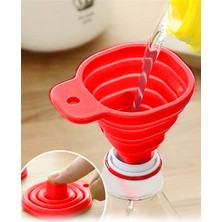 Pazariz Mini Silikon Katlanır Huni Kırmızı Huni