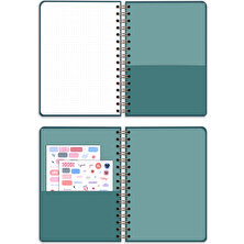 Matt Notebook A5 2023 Yılı Haftalık Ajanda 12 Aylık Yeşil