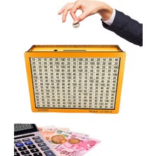 Qussine Hedefli Para Biriktirme Kutusu Parabox Hedef Kumbarası 10.000 Ahşap Kumbara