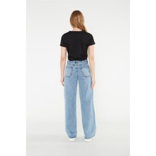 Ramrod Kadın Kar Yıkama Bol Paça Wide Leg Jeanssalaş Geniş Paça Kot Pantolon(Süper Yüksek Bel)