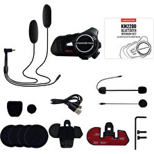 Knmaster KN2200 Kask İnterkom Bluetooth Intercom Kulaklık Seti Siyah