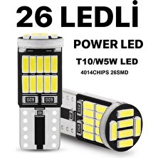 Sisa T10 LED 26 Ledli W5W Metal Ultra Power Beyaz Parkplaka Tavan Ampulü 1 TAKIM