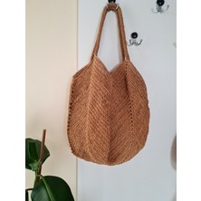 Hasır Büyük Kol Plaj Çantası El Örgüsü