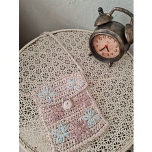 Çiçek Model Çocuk Çantası El Örgüsü