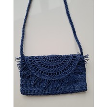 Hasır Püsküllü Model Omuz Çantası El Örgüsü