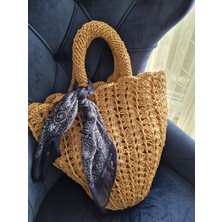 Hasır Plaj Çantası El Örgüsü