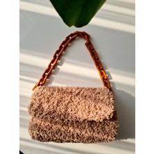 Verda Desing Teddy Peluş Kol Çantası Sütlü Kahve