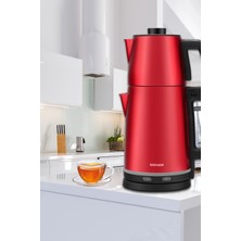 Goldmaster Chaidem 2200W Damlatmaz Çelik Çay Makinesi ve Su Isıtıcısı Kırmızı