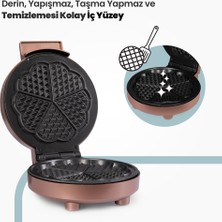 Goldmaster Caramel 1000W Taşmayı Önleyen Derin Plakalı Aşırı Isınmaya Dayanıklı Waffle Makinesi In 6418