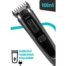 Goldmaster Boss Şarjlı Kablolu & Kablosuz Standlı Lithium Ion 10 In 1 Erkek Bakım Seti Boss GM-8192