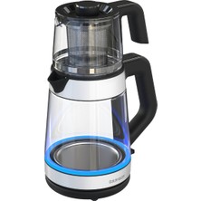 Goldmaster Deluxe Beyaz Kettle Özellikli Ledli Cam Çay Makinesi