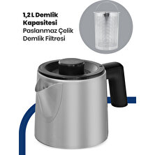 Akasya İnox XL 2200 Watt Patentli Damlatmayan Tasarımı Paslanmaz Çelik Çay Makinesi ve Su Isıtıcısı