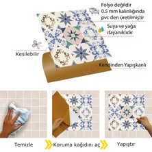 Tink Kendinden Yapışkanlı Mavi Yıldız 9'lu Desenli Pvc Karo 30x30 cm 11 Adet 1m2