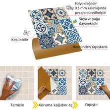 Tink Kendinden Yapışkanlı Etnik Karo Desenli Pvc Karo 30x30 cm 11 Adet 1m2