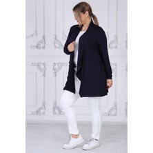 Sea Moda Viskon Kumaş Devrik Yaka Hırka-Lacivert