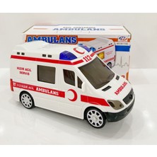 Mavi Düşler 3D Işıklı Sesli Sirenli Pilli Oyuncak Ambulans Araba 112 Acil Kurtarma