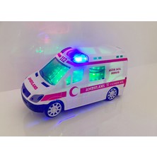 Mavi Düşler 3D Işıklı Sesli Sirenli Pilli Oyuncak Ambulans Araba 112 Acil Kurtarma