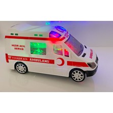 Mavi Düşler 3D Işıklı Sesli Sirenli Pilli Oyuncak Ambulans Araba 112 Acil Kurtarma