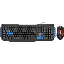 Hytech Hyk-46 Gamy Combo Siyah USB Mavi Tuşlu Q Gaming Oyuncu Klavye + Mouse + Klavye Pad Set