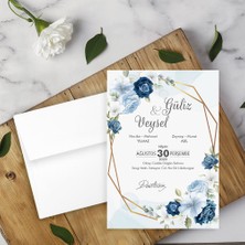 Seyhan Davetiye Beyaz Zarflı Davetiye Düğün - Nişan - Kına - Nikah (100 Adet)