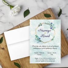 Seyhan Davetiye Beyaz Zarflı Davetiye Düğün - Nişan - Kına - Nikah (100 Adet)