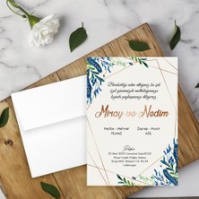 Seyhan Davetiye Beyaz Zarflı Davetiye Düğün - Nişan - Kına - Nikah (100 Adet)