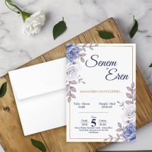 Seyhan Davetiye Beyaz Zarflı Davetiye Düğün - Nişan - Kına - Nikah (100 Adet)