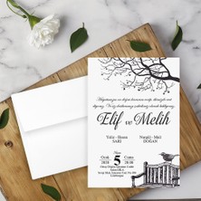Seyhan Davetiye Beyaz Zarflı Davetiye Düğün - Nişan - Kına - Nikah (100 Adet)