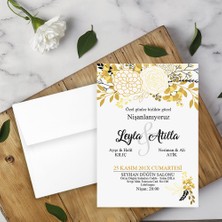 Seyhan Davetiye Beyaz Zarflı Davetiye Düğün - Nişan - Kına - Nikah (100 Adet)