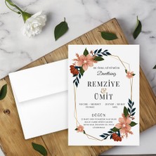 Seyhan Davetiye Beyaz Zarflı Davetiye Düğün - Nişan - Kına - Nikah (100 Adet)