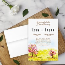 Seyhan Davetiye Beyaz Zarflı Davetiye Düğün - Nişan - Kına - Nikah (100 Adet)